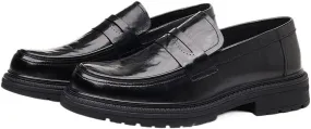 Mens Retro Comfortable Business Height Increasing Non-Slip Softsole Walking Oxford Shoes Comfortable Round Toe Loafers