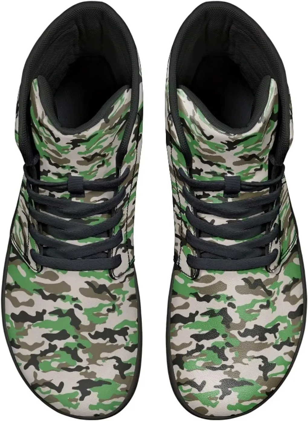 Men's Wide Barefoot Shoes High Top Zero Drop Casual Shoes Non-Slip Fashion Sneaker Camouflage Shoes for Athletic Running Walking