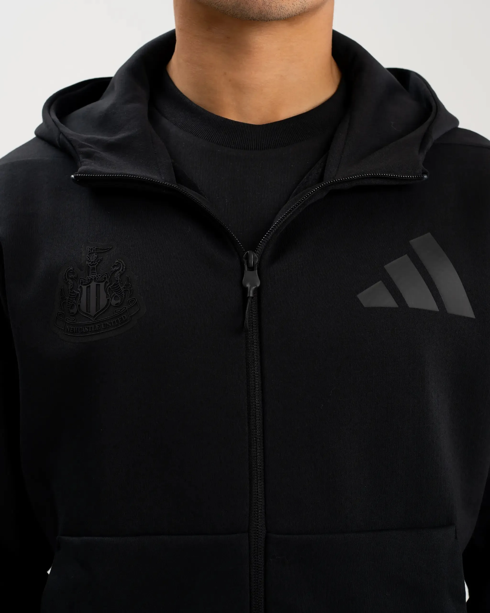 Black adidas Mens Z.N.E. Full Zip Hoodie, Newcastle United