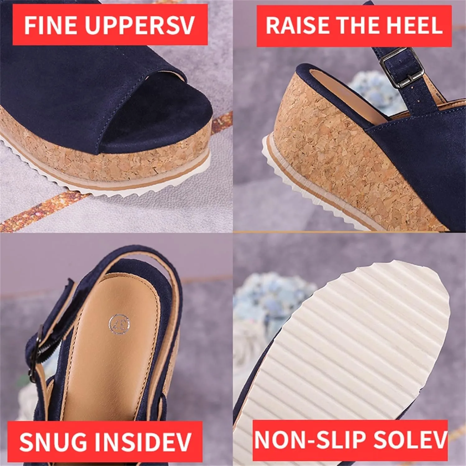 peqiut Orthopedic Wedge Sandals for Women Summer Women's Platform Wedges Heels Sandals Wedge Espadrilles Ankle Strap Sandals
