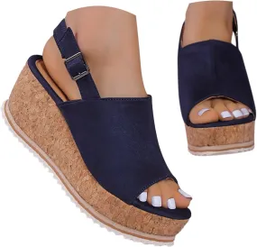 peqiut Orthopedic Wedge Sandals for Women Summer Women's Platform Wedges Heels Sandals Wedge Espadrilles Ankle Strap Sandals