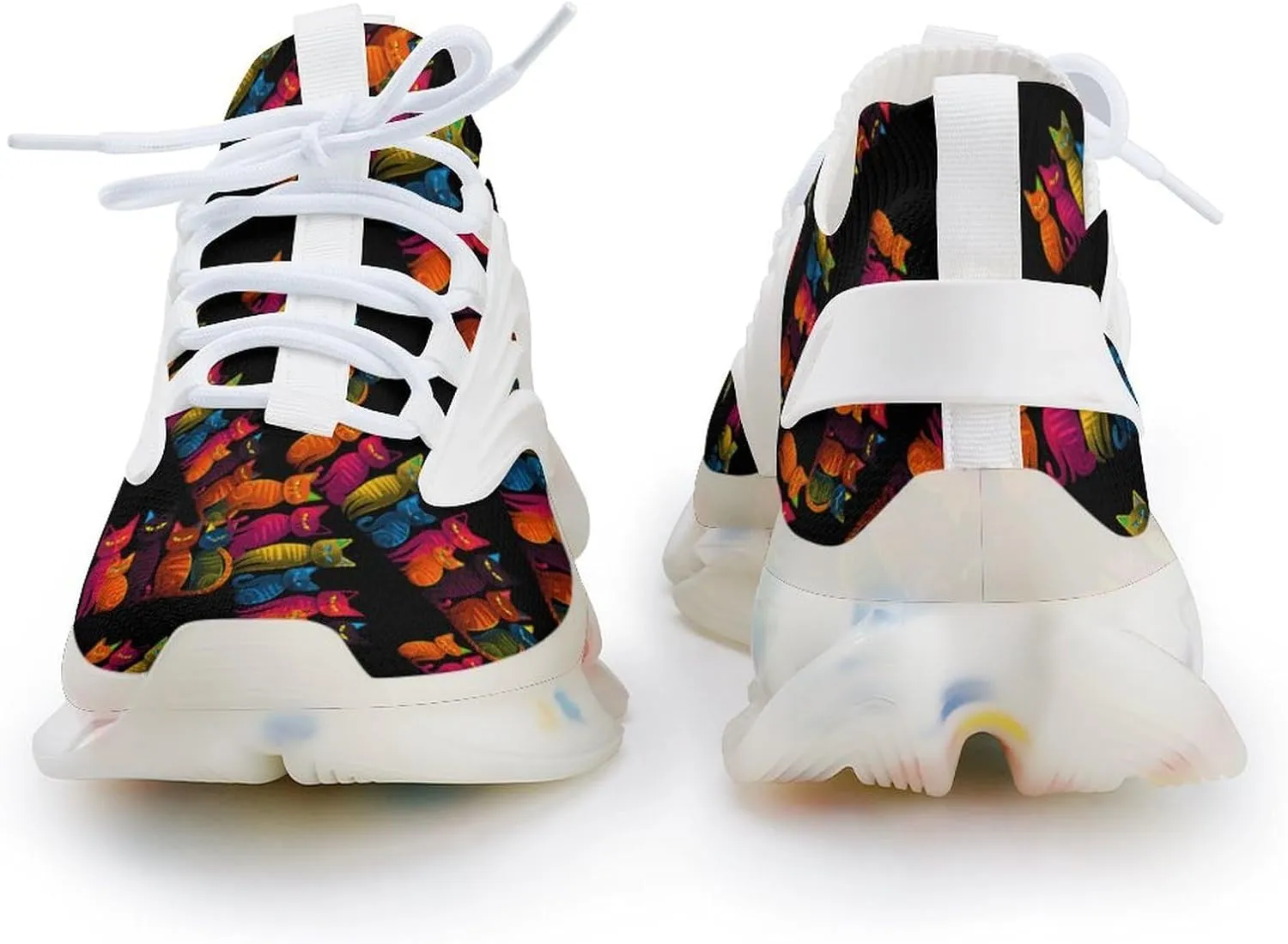 Rainbow Flag Proud Month LGBT Rainbow Cat Mens Sneakers Running Shoes Lightweight Athletic Shoes for Jogging Walking Gym