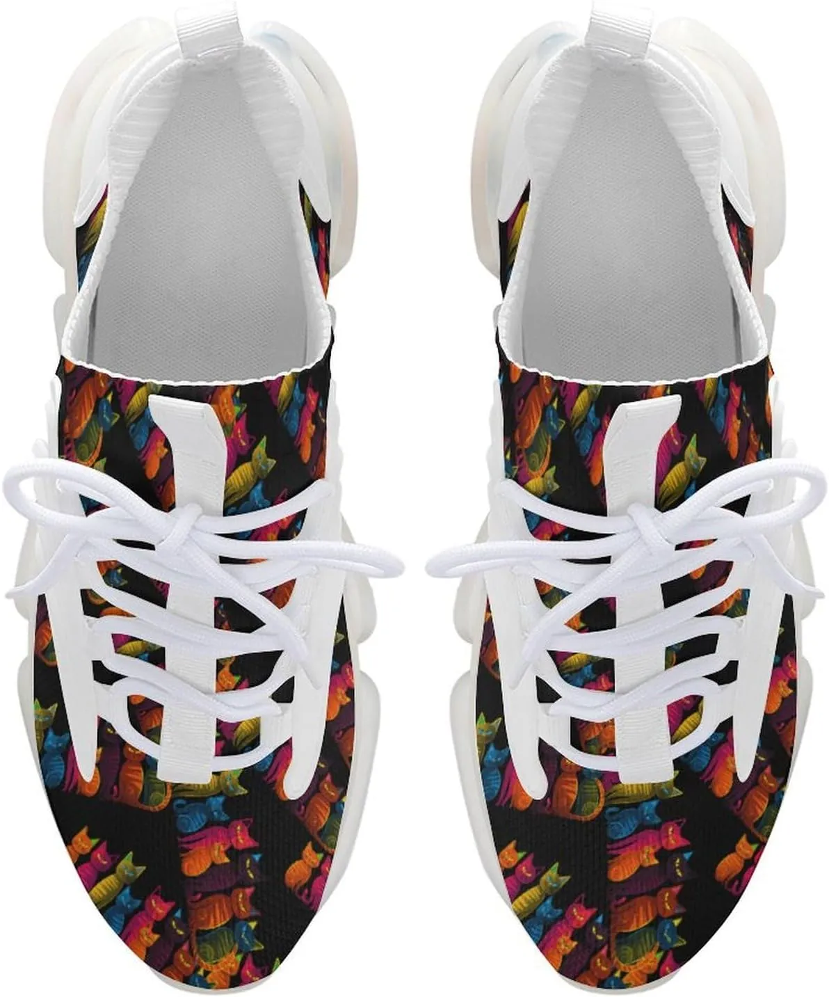 Rainbow Flag Proud Month LGBT Rainbow Cat Mens Sneakers Running Shoes Lightweight Athletic Shoes for Jogging Walking Gym
