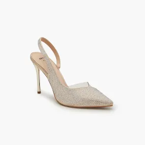 Rhinestone Embellished High Heels