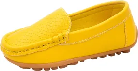 Toddler Boys Girls Loafer Shoes Soft Synthetic Leather Slip On 𝗠occasin Flat Boat Dress Shoes for Kids
