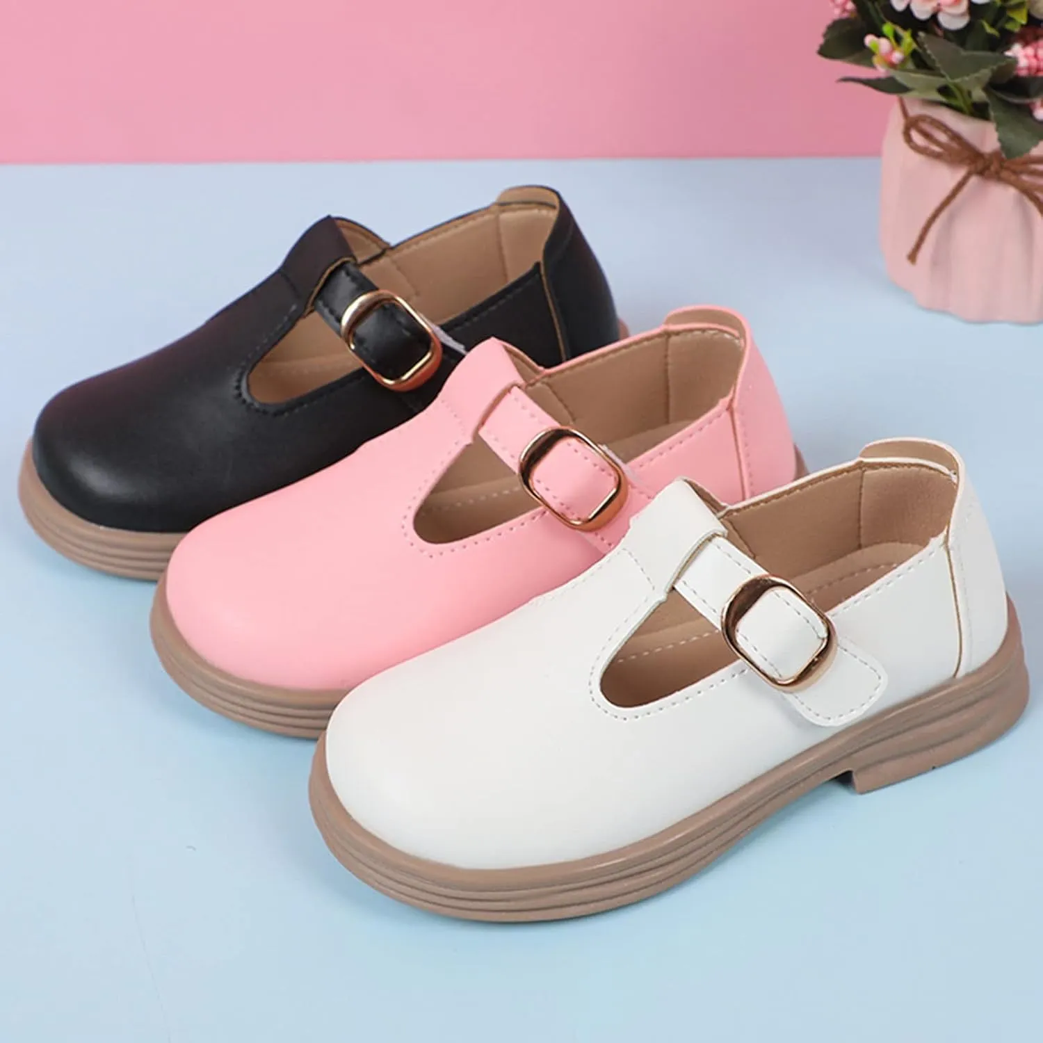 Toddler Girl Mary Jane Dress Shoes School Oxford Flats for Girl Party Shoes Wedding Uniform Mary Janes Toddler