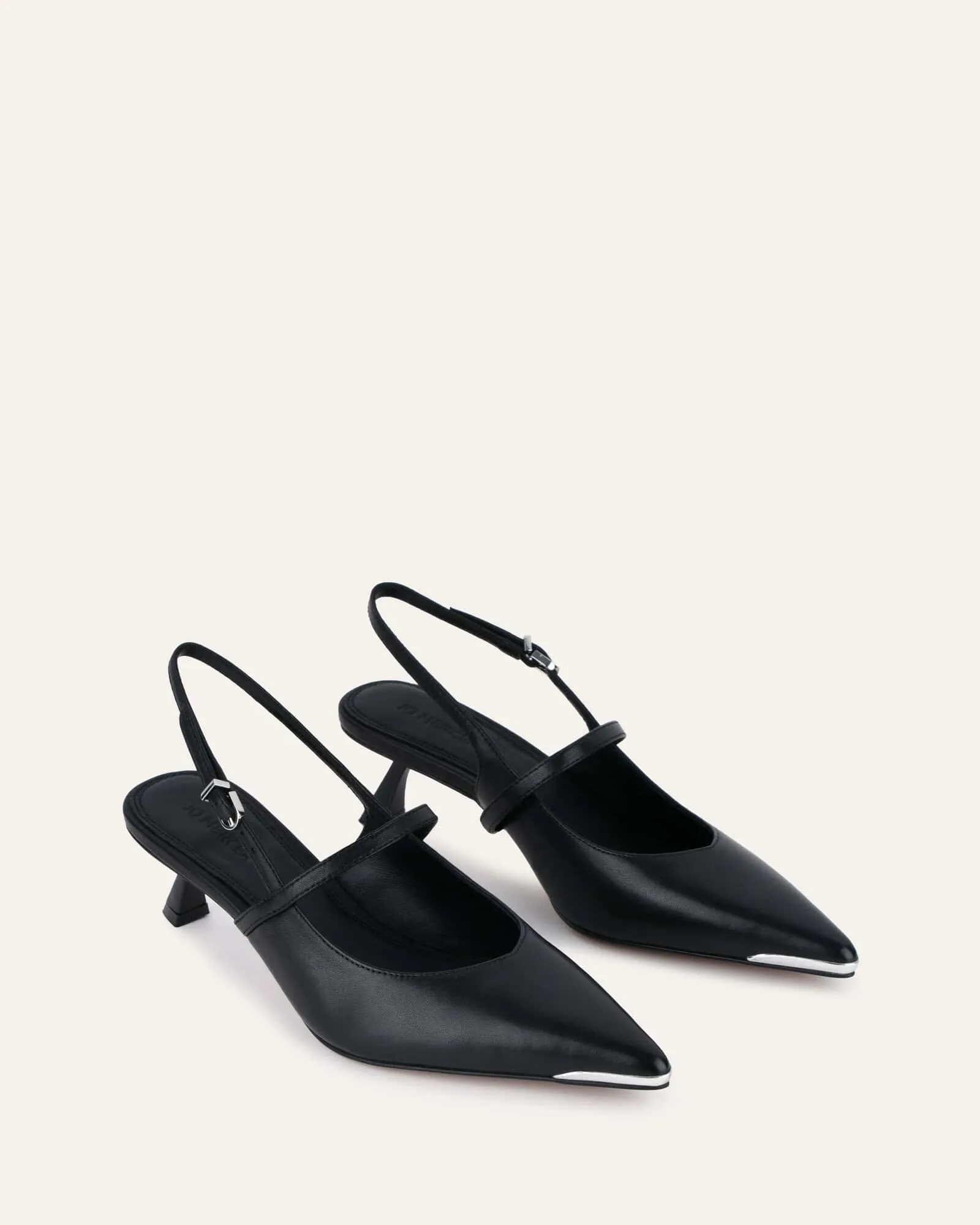 UPTON LOW HEELS BLACK LEATHER