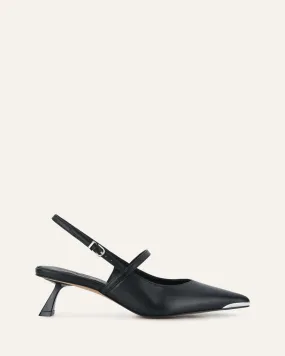 UPTON LOW HEELS BLACK LEATHER