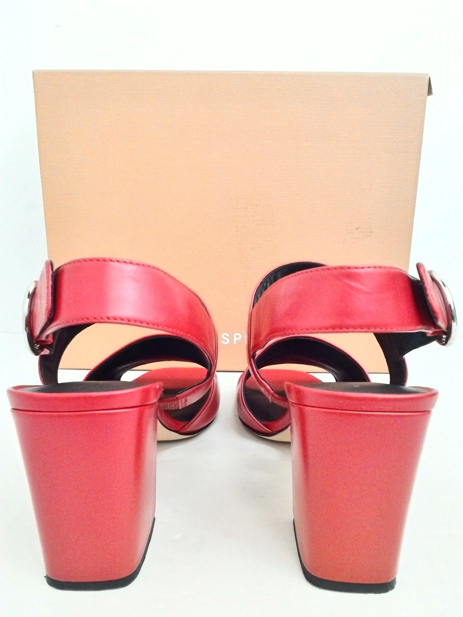 Via Spiga Women's Evelyne Red Velvet Leather Sandals Size 9.5 M
