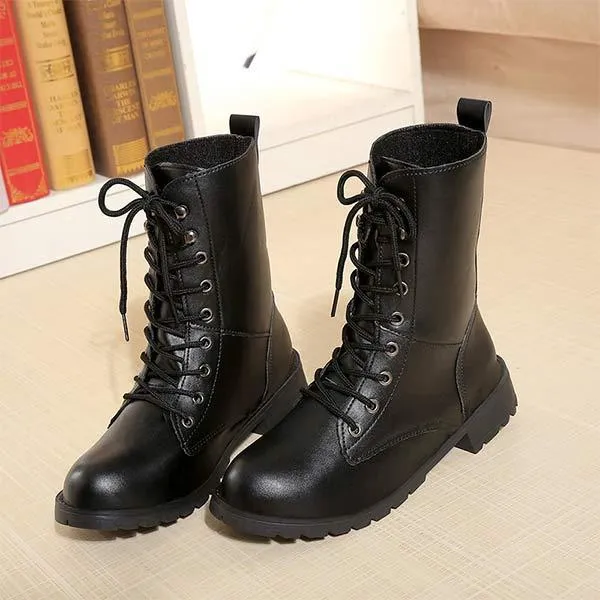 Women's Black Combat Boots 60685606C