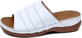 Women's Breathable Slip On Wedge Sandals Comfortable Lightweight Casual Beach Walking Shoes for Everyday Wear with Arch Support