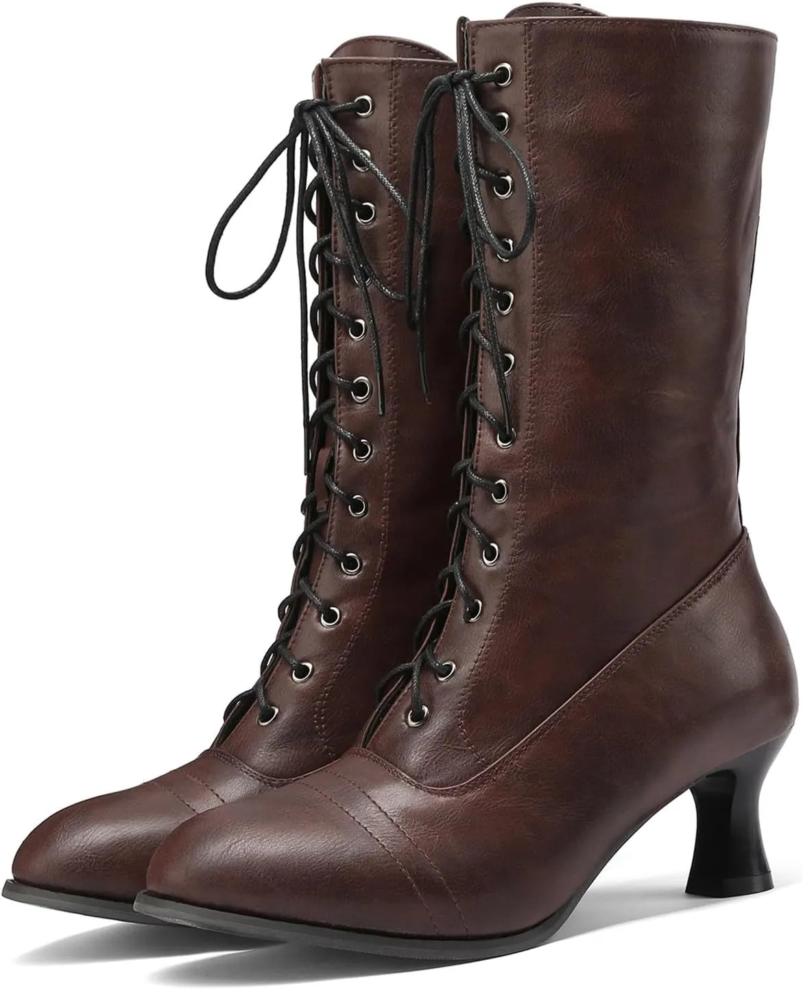 Womens Chelsea Boots Mid Calf Low Kitten Heel Suede Pointed Toe Stretch Fall Fashion Dressy Booties Knee High Western Chunky