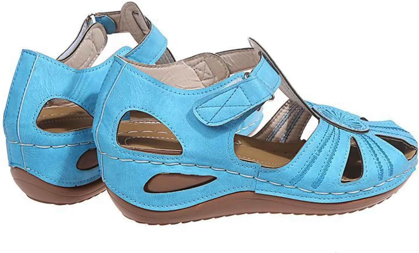 Women's Summer Wedge Sandals Comfortable Slip On Platform Beach Shoes with Arch Support for Casual Outfits and