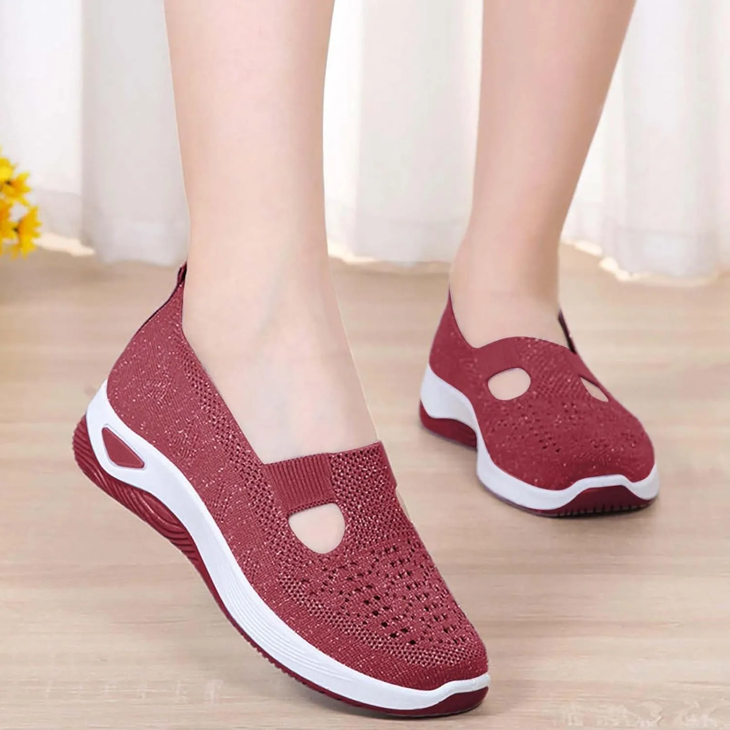 Women's Woven Orthopedic Breathable Soft Shoes Tennis Shoes Men Winter Casual Dress Shoes Women's Fashion Sneakers Brown Tennis Shoe Trainers Shoe