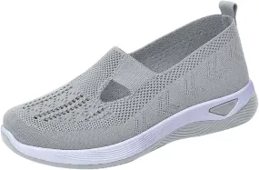Women's Woven Orthopedic Breathable Soft Shoes Womens Running Shoes Comfort Ladies Shoes Casual White Sneakers Brown Tennis Shoe Cross Trainer Shoe